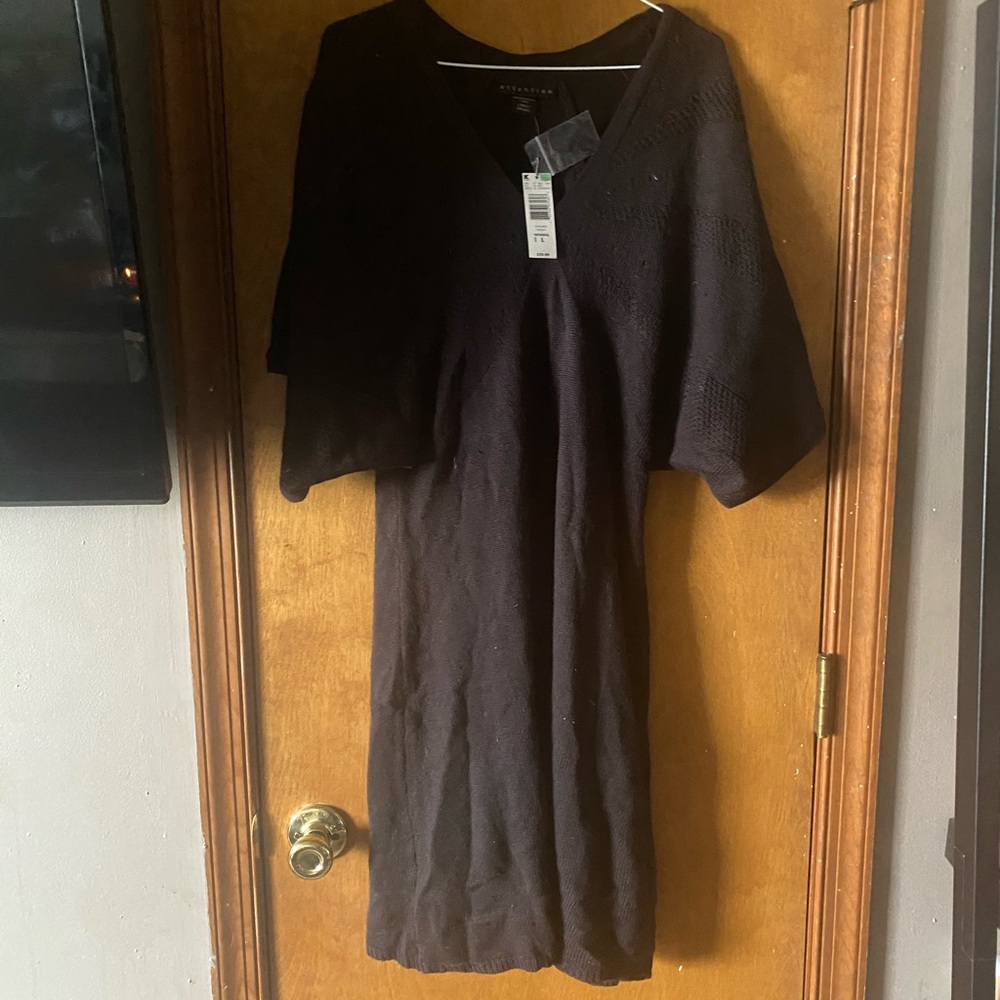 Attention black sweater dress